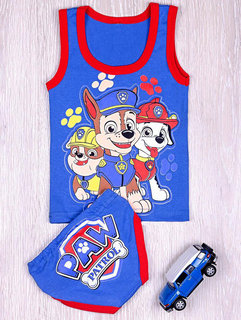 Детский комплект трусы + майка, джинсовый (от 74см до 98см рост)