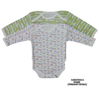 Боді для новонароджених з довгим рукавом, рібана 100% бавовна, 3-6 міс (Україна)