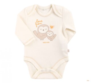 Боді Бембі інтерлок з довгим рукавом, 100% бавовна, 0-1, 9-12 міс