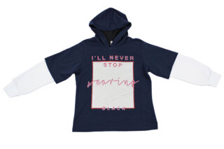 Кофточка обманка для девочки с капюшоном (110-164 рост)