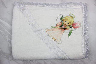 Плед-уголок для крещения, махра Турция