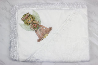 Плед-уголок для крещения, махра Турция