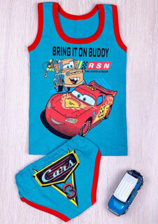 Комплект детский трусы + майка, бирюзовый (от 74см до 80см рост)