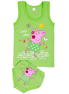 Комплект для девочек трусы + майка, салатовый (от 68см до 80см рост)