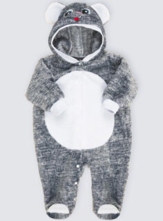 Комбінезон ясельний Мишка сірий, махра