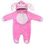 Комбінезон ясельний Зайчик рожевий, махра