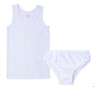 Майка + трусики для девочки белые ТМ Бемби (от 116см до 134см рост)