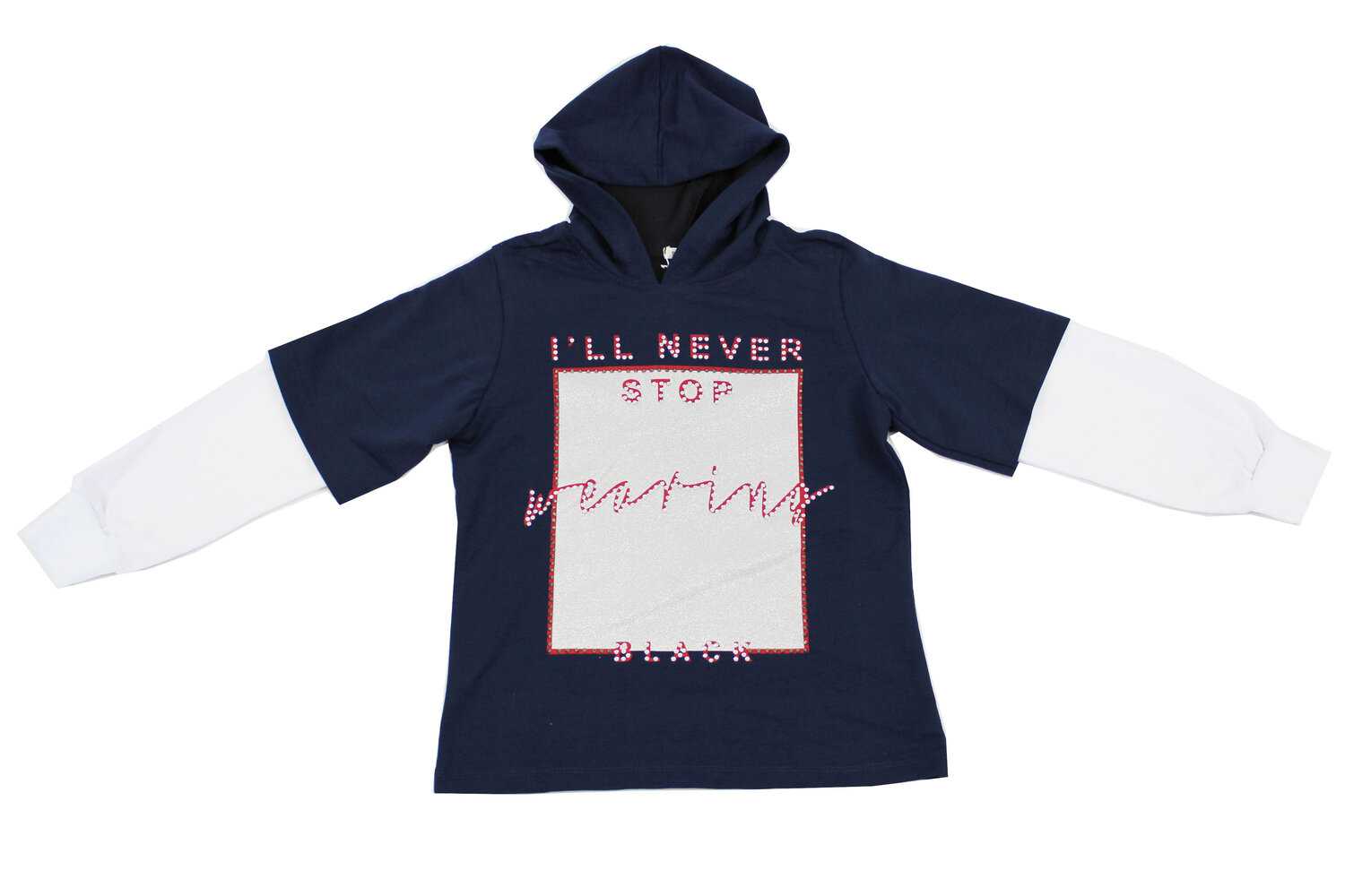 Кофточка обманка для девочки с капюшоном (110-164 рост)