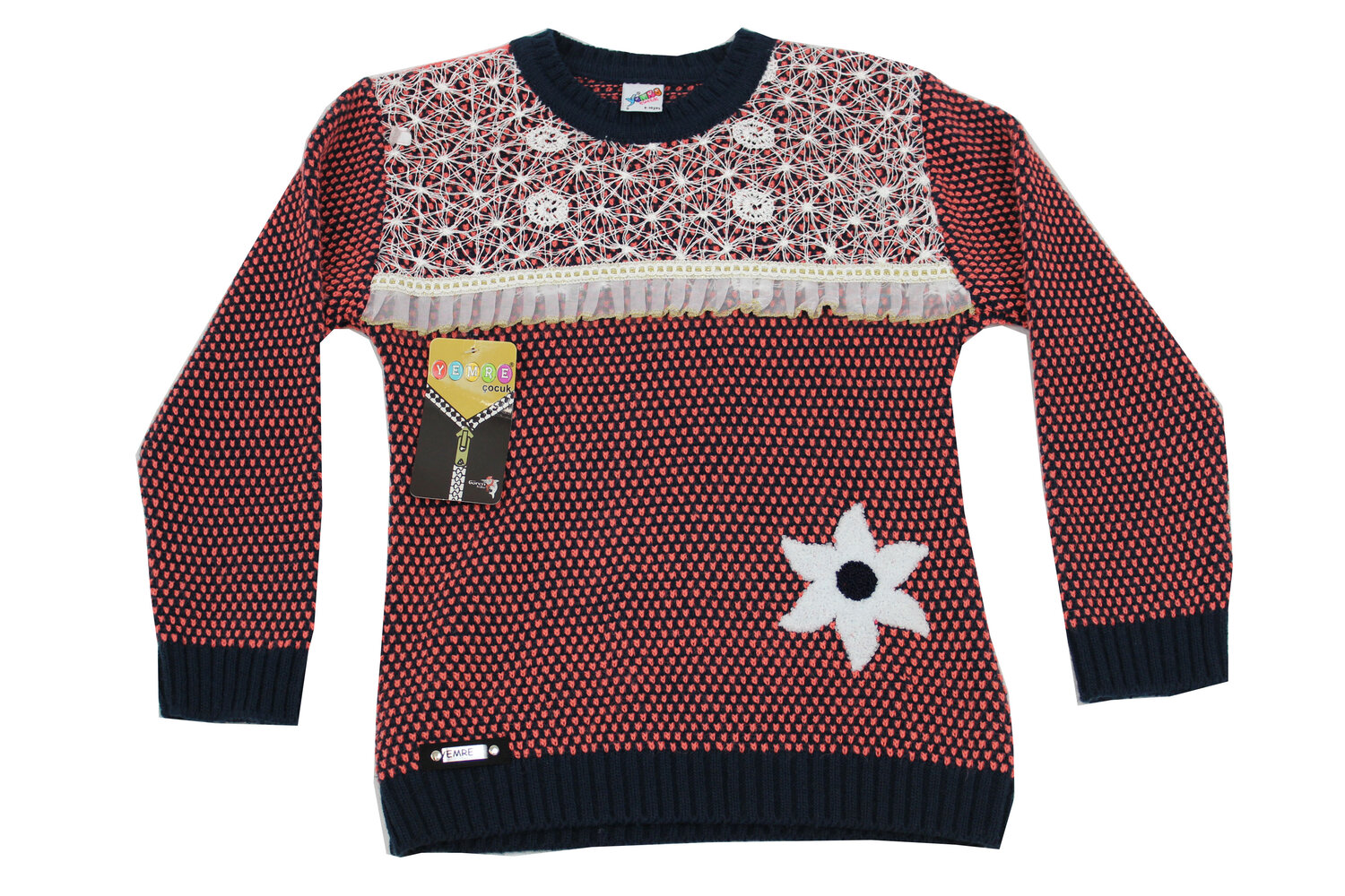 Нарядная вязаная кофта для девочки (8-9 лет)