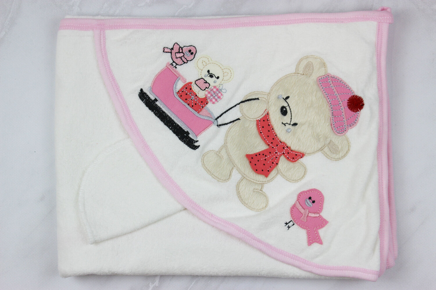 Рушник-куточок з капюшоном + рукавичка,  бавовна, Туреччина (ПЛ81)