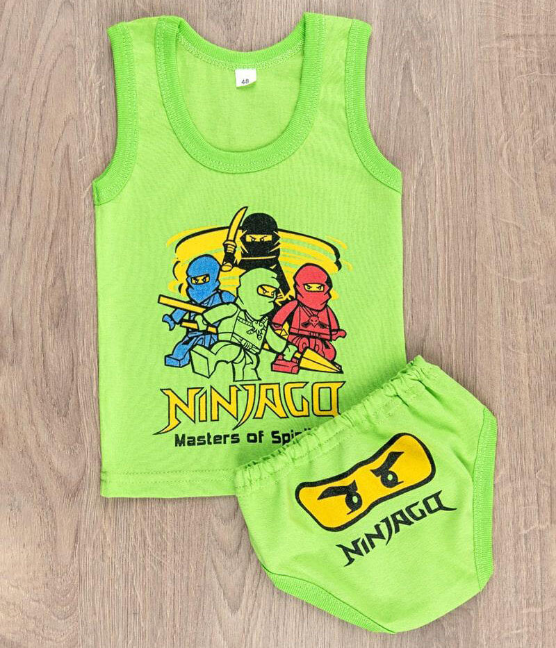 Детский комплект трусы + майка, серый (от 92см до 98см рост)