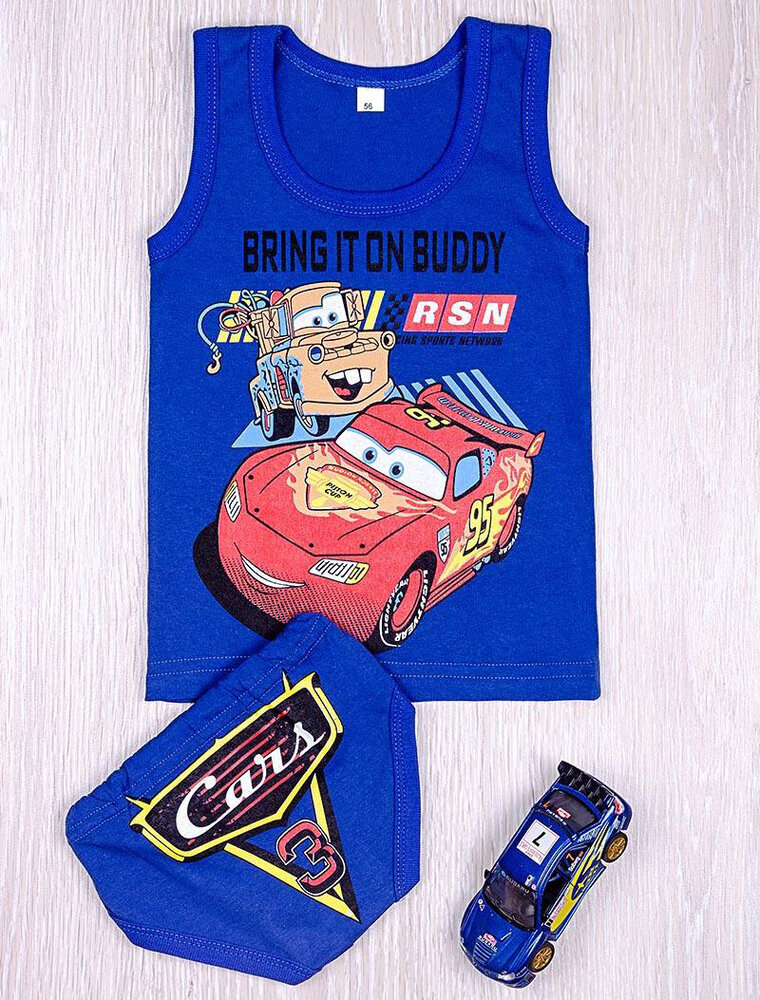 Комплект детский трусы + майка, электрик (от 74см до 98см рост)