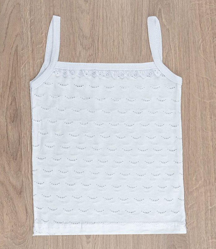 Майка-топ детская, белая (от 80см до 86см рост)