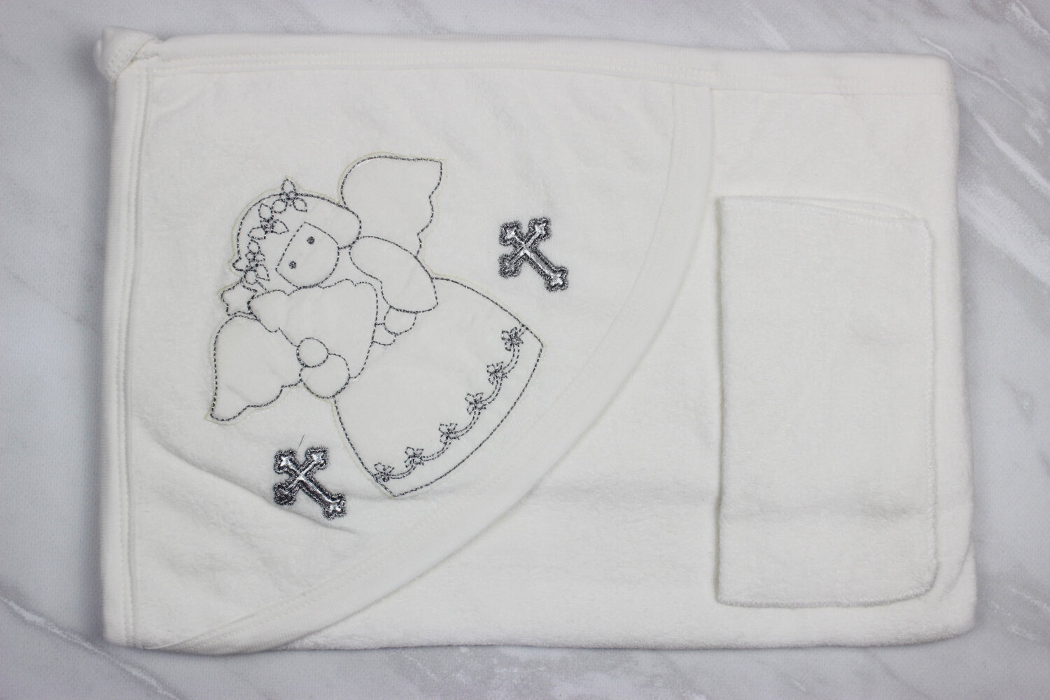 Полотенце-уголок для крещения, махра Турция