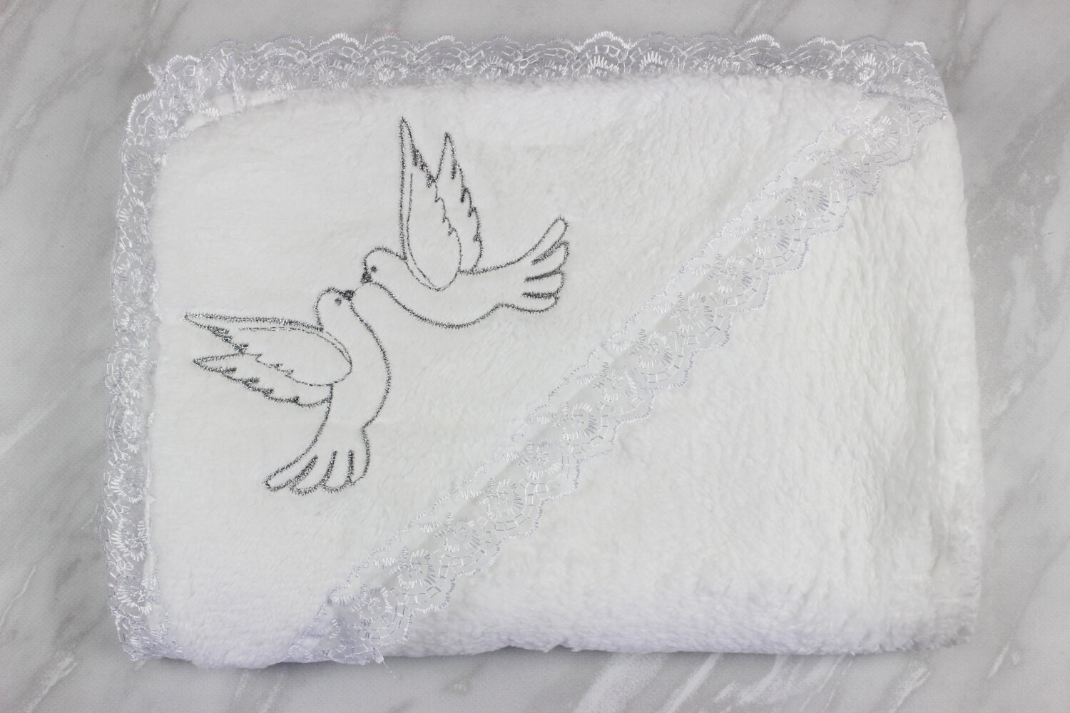 Плед-уголок для крещения, махра Турция