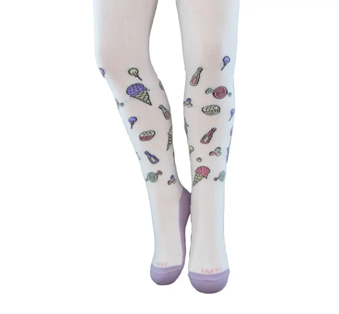 Дитячі колготки для дівчинки Дюна (DUNA) — демісезонні, білі, 98–128 см