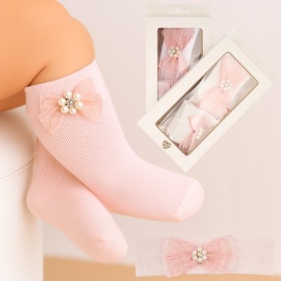 Носки и повязка детская Турция (0-6 мес)