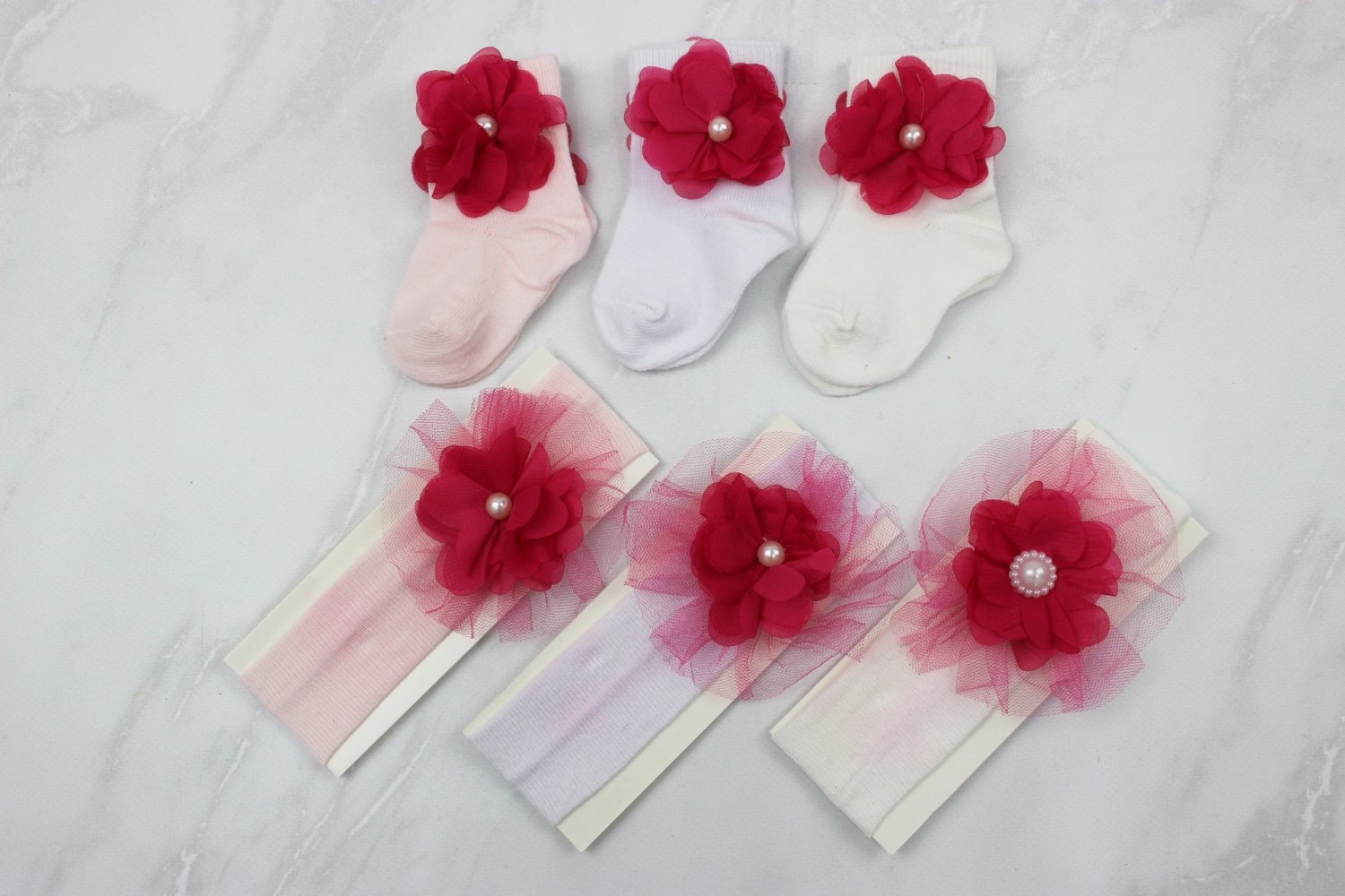 Носки и повязка детская Турция (0-6 мес)