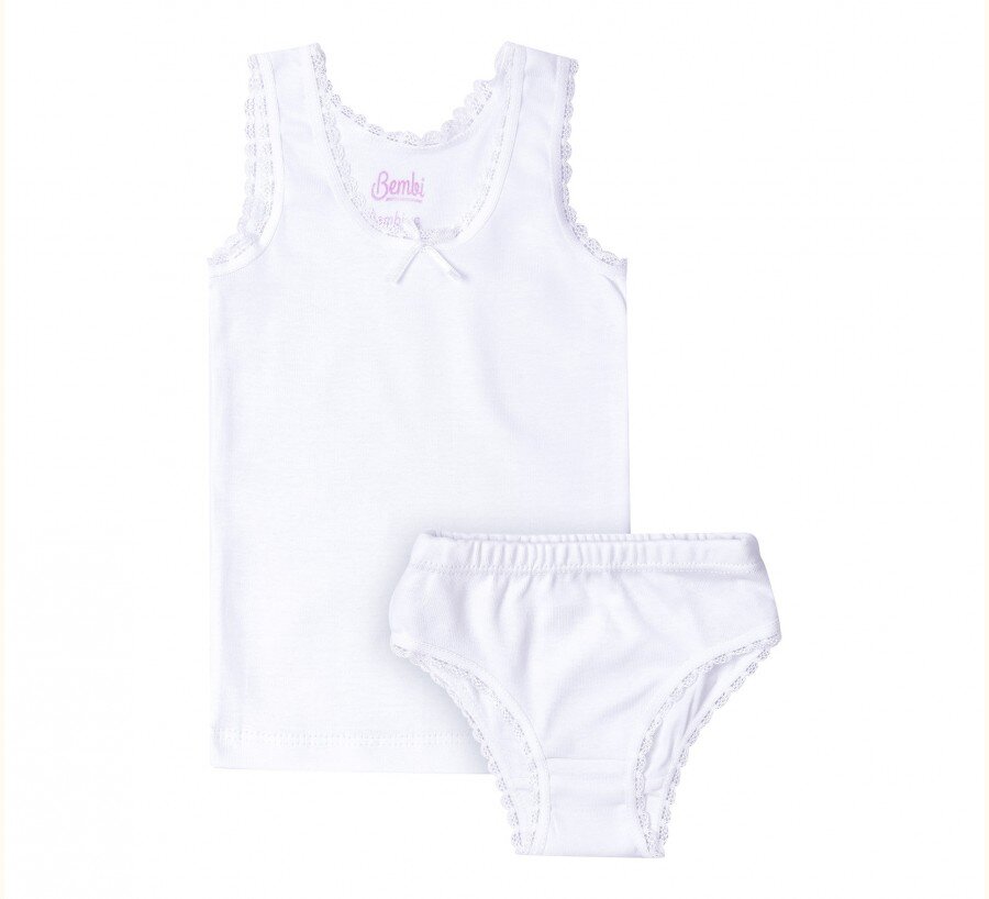 Майка + трусики для девочки белые ТМ Бемби (от 80см до 134см рост)